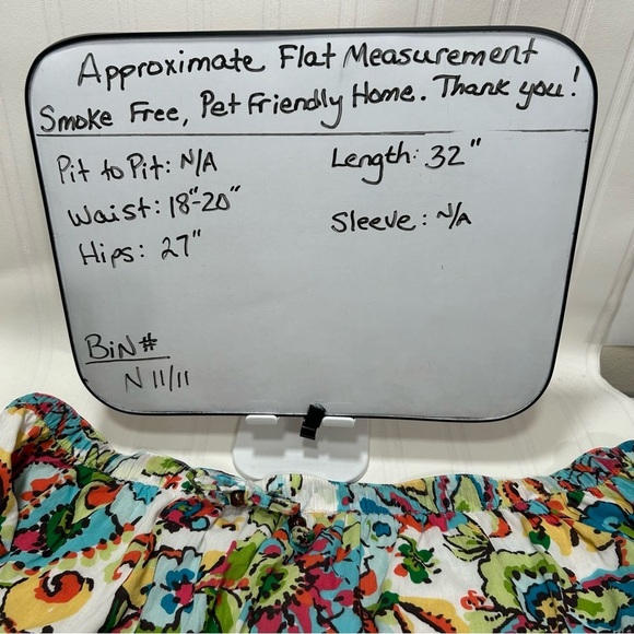 White Stag Women Large 12-14 MultiColor Crinkle Prairie Long Summer Lined Skirt - Picture 9 of 9